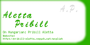 aletta pribill business card